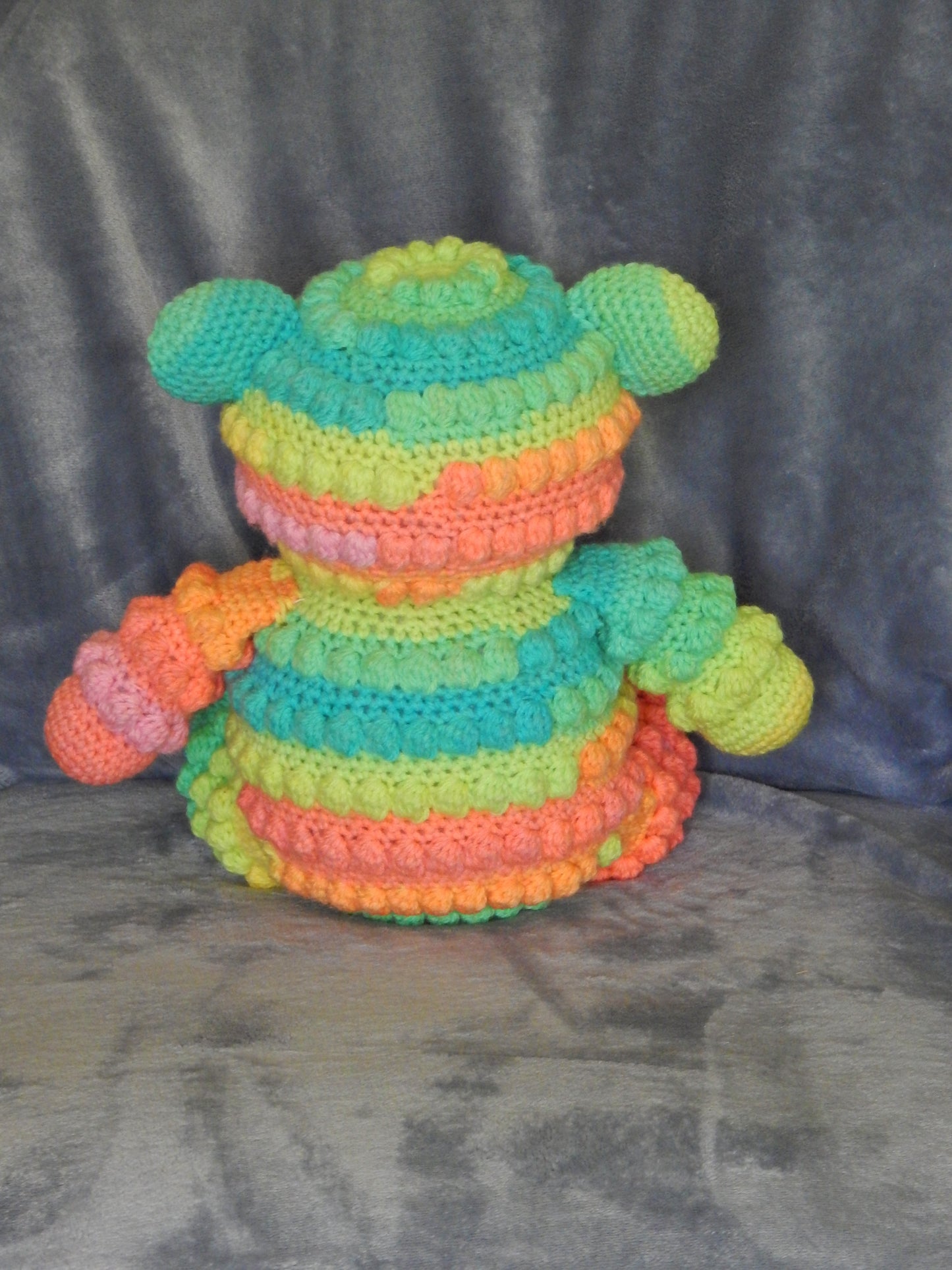 Crochet Rainbow Bobble Bear
